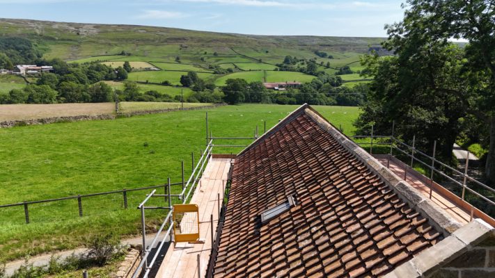 Traditional tiled roof completed by Samuel Moore Roofing in Rosedale, North Yorkshire Moors
